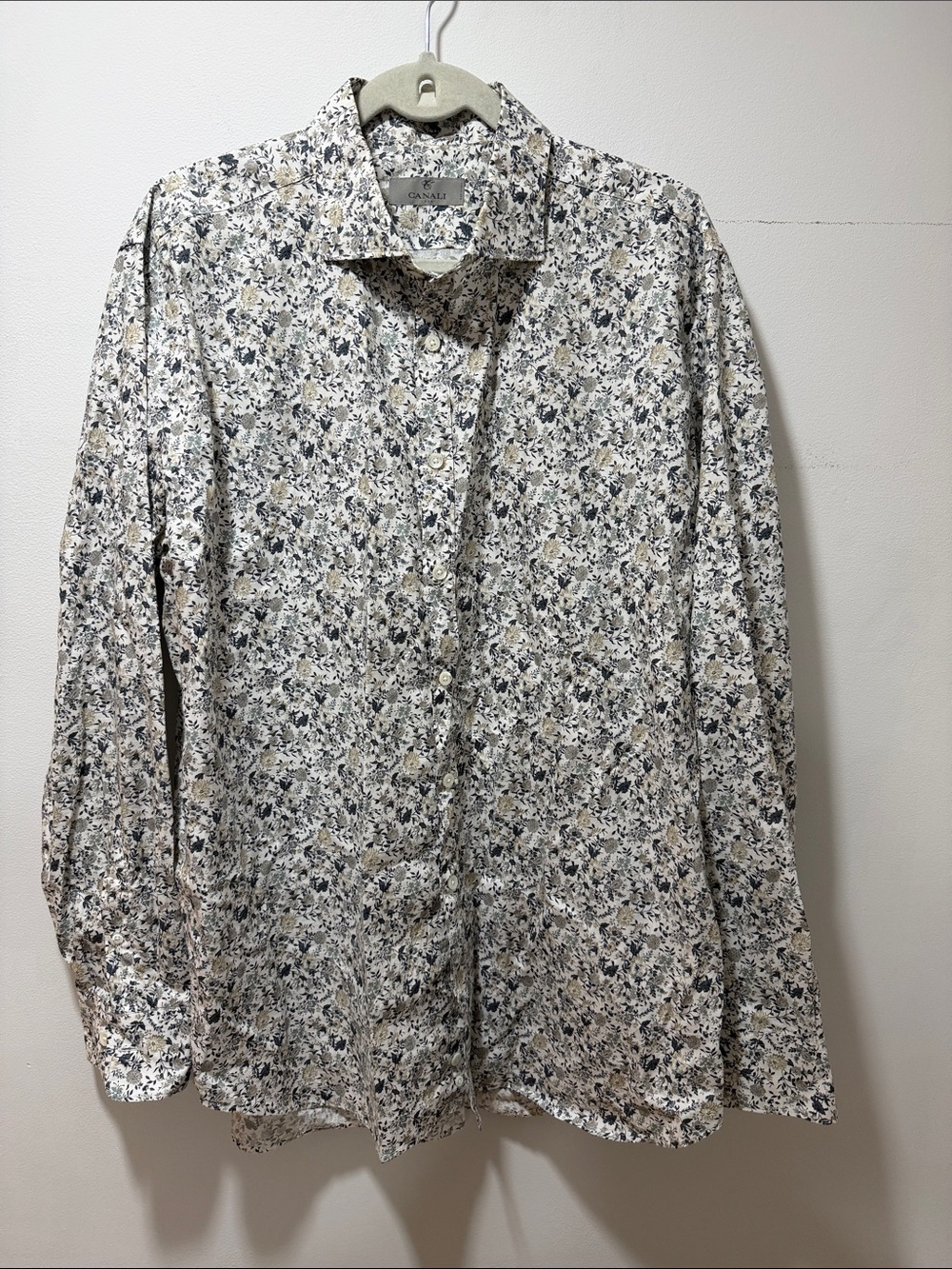 Canali Men’s Floral Collared Button Up Shirt XXL Summer Preppy Victorian Classic